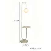 Temple &amp; Webster Fay Travertine Floor Lamp With Table