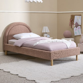 Temple &amp; Webster Pink Archie Upholstered Single Bed