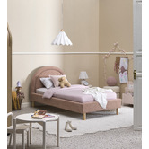 Temple &amp; Webster Pink Archie Upholstered Single Bed