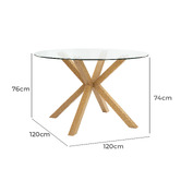 Temple &amp; Webster 120cm Charlie Round Glass Dining Table