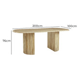 Temple &amp; Webster Natural Anika Oval Mango Wood Dining Table