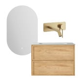 Temple &amp; Webster Cali 750mm Vanity Package with Oval LED Mirror