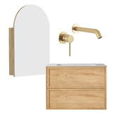 Temple &amp; Webster Cali 750mm Vanity Package with Arch Shaving Cabinet