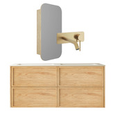 Temple &amp; Webster Cali 1200mm Double Vanity Package with Rectangular Shaving Cabinet