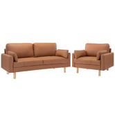 Temple &amp; Webster Oslo 3 Seater Upholstered Sofa &amp; Armchair Set