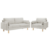 Temple &amp; Webster Oslo 3 Seater Upholstered Sofa &amp; Armchair Set