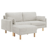 Temple &amp; Webster Oslo 3 Seater Upholstered Sofa &amp; Ottoman Set