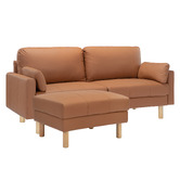 Temple &amp; Webster Oslo 3 Seater Upholstered Sofa &amp; Ottoman Set