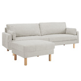 Temple &amp; Webster Oslo 4 Seater Upholstered Sofa &amp; Ottoman Set