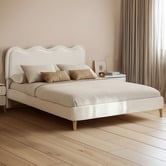 Temple &amp; Webster Alina Wavy Upholstered Bed