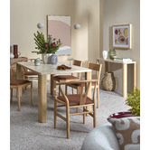 Temple &amp; Webster Ronan Travertine Stone Dining Table