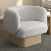 Temple &amp; Webster Natural Benji Swivel Armchair