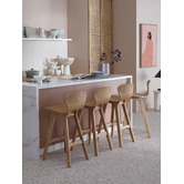 Temple &amp; Webster 64cm Ash Nobu High Back Bar Stool