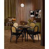 Temple &amp; Webster 120cm Black Anders Round Glass-Top Dining Table