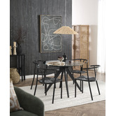Temple &amp; Webster 120cm Black Anders Round Glass-Top Dining Table