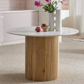 Temple &amp; Webster Anika Mango Wood &amp; Marble Dining Table