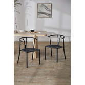 Temple &amp; Webster Elysia Wishbone Replica Metal Dining Chairs