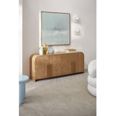Temple &amp; Webster 170cm Florence Premium 4 Door Oak Wood Sideboard