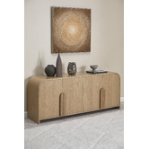 Temple &amp; Webster 170cm Florence Premium 4 Door Oak Wood Sideboard