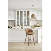 Temple &amp; Webster 65cm Colby Upholstered Bentwood Bar Stool