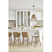 Temple &amp; Webster 65cm Colby Upholstered Bentwood Bar Stool
