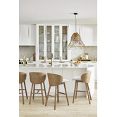 Temple &amp; Webster 65cm Colby Upholstered Bentwood Bar Stool