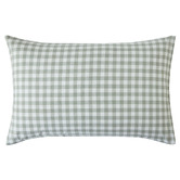 Temple &amp; Webster Sage Gingham Washed Cotton Single Sheet Set
