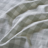Temple &amp; Webster Sage Gingham Washed Cotton Single Sheet Set