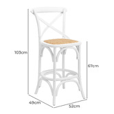 Temple &amp; Webster 65cm Bella Cross Back Solid Birch Wood Bar Stool