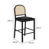 Temple &amp; Webster 63cm Louie Arched Rattan and Solid Beech Wood Bar Stool