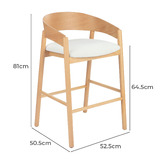 Temple &amp; Webster 64.5cm Mattia Curved Back Solid Bar Stool