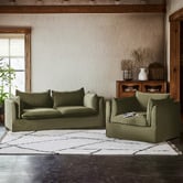 Temple &amp; Webster Jude 3 Seater Slipcover Sofa &amp; Armchair Set
