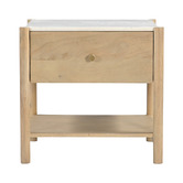 Temple &amp; Webster Maya Marble &amp; Mango Wood Bedside Table