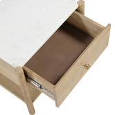 Temple &amp; Webster Maya Marble &amp; Mango Wood Bedside Table