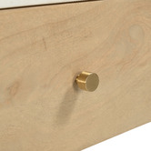 Temple &amp; Webster Maya Marble &amp; Mango Wood Bedside Table