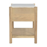 Temple &amp; Webster Maya Marble &amp; Mango Wood Bedside Table