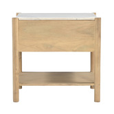 Temple &amp; Webster Maya Marble &amp; Mango Wood Bedside Table