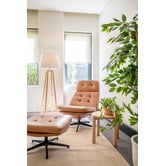 Temple &amp; Webster 2 Piece Brunel Leather Accent Chair &amp; Footstool Set