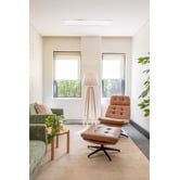 Temple &amp; Webster 2 Piece Brunel Leather Accent Chair &amp; Footstool Set