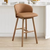 Temple &amp; Webster 65cm Colby Upholstered Bentwood Bar Stool