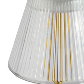 Temple &amp; Webster Halston Iron &amp; Clear Strip Glass Cordless LED Table Lamp