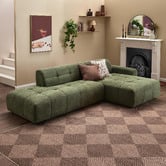 Temple &amp; Webster Quinn 4 Seater Upholstered Sofa with Open-End Chaise