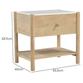 Temple &amp; Webster Maya Marble &amp; Mango Wood Bedside Table