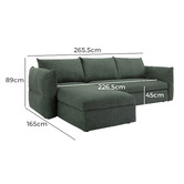 Temple &amp; Webster Dune 4 Seater Storage Sofa with Reversible Chaise