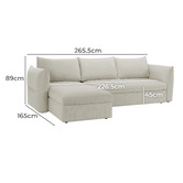Temple &amp; Webster Dune 4 Seater Storage Sofa with Reversible Chaise