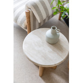 Temple &amp; Webster Annalisa Travertine Stone Side Table