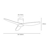 Temple &amp; Webster Alina 132cm DC Low Profile Ceiling Fan with LED Light