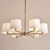 Temple &amp; Webster Aubrey Leather 6 Light Pendant