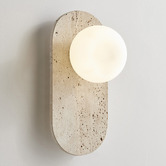 Temple &amp; Webster Natural Kye Travertine Wall Light
