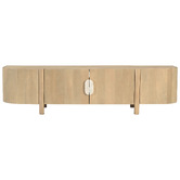 Temple &amp; Webster Laila Mango Wood &amp; Marble TV Unit